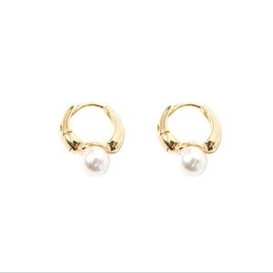 Pearl Hoops Earrings in a box